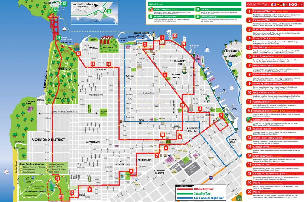 San Francisco Tour Map - City Sightseing - Printable Map Of San Francisco Tourist Attractions