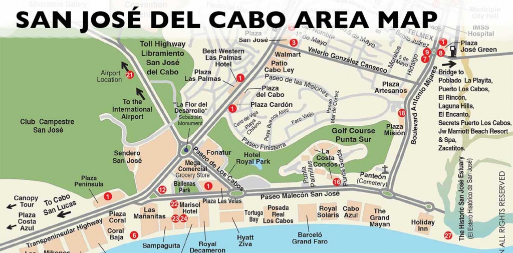 San José Del Cabo Map San Jose Del Cabo, Los Cabos, Baja - Printable Map Of San Jose