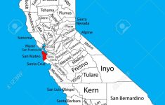 San Mateo County (California, United States Of America) Vector - San Mateo California Map