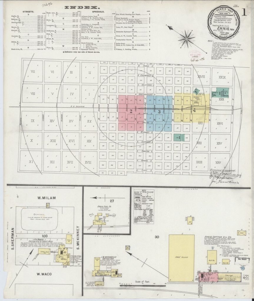 Sanborn Maps, Ellis County, Texas, Ennis, Available Online | Library - Ennis Texas Map