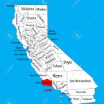 Santa Barbara County (California, United States Of America) Vector   Map Of California Showing Santa Barbara
