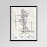 Santa Maria California Map Santa Maria City Map Print Santa | Etsy   Santa Maria California Map