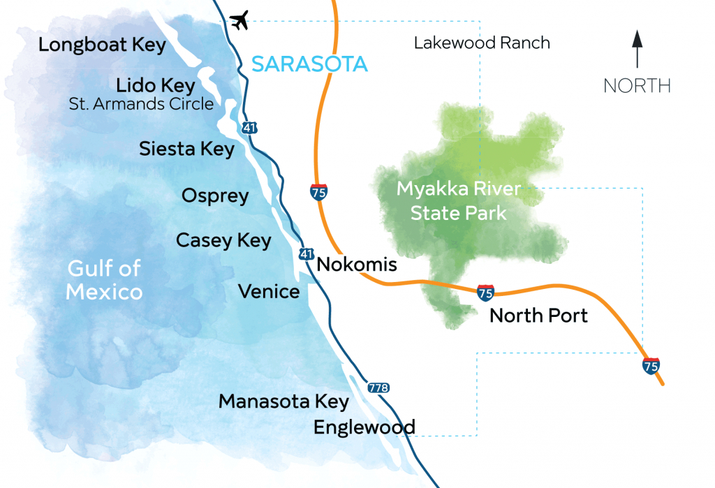 Sarasota County - Realtydale Thomas - Casey Key Florida Map