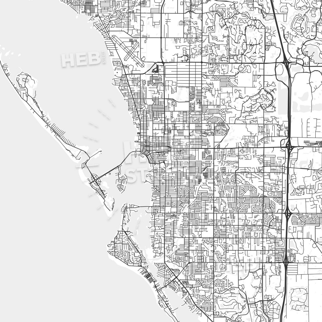 Sarasota, Florida - Area Map - Light | Hebstreits Sketches - Map Of Sarasota Florida Area