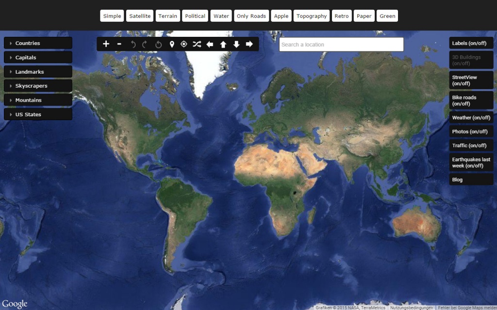 Satellite World Map - Google Earth Texas Map