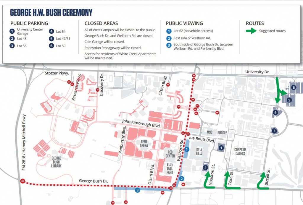 School And Road Closures, Parking &amp;amp; Viewing Information For Thursday - Texas A&amp;amp;amp;m Football Parking Map