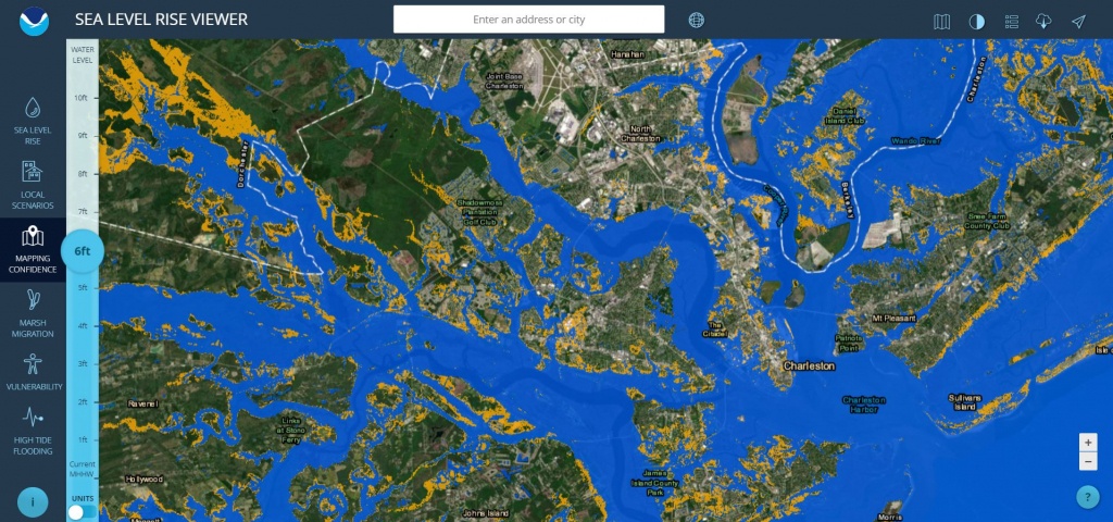 Sea Level Rise Viewer - Florida Map After Global Warming
