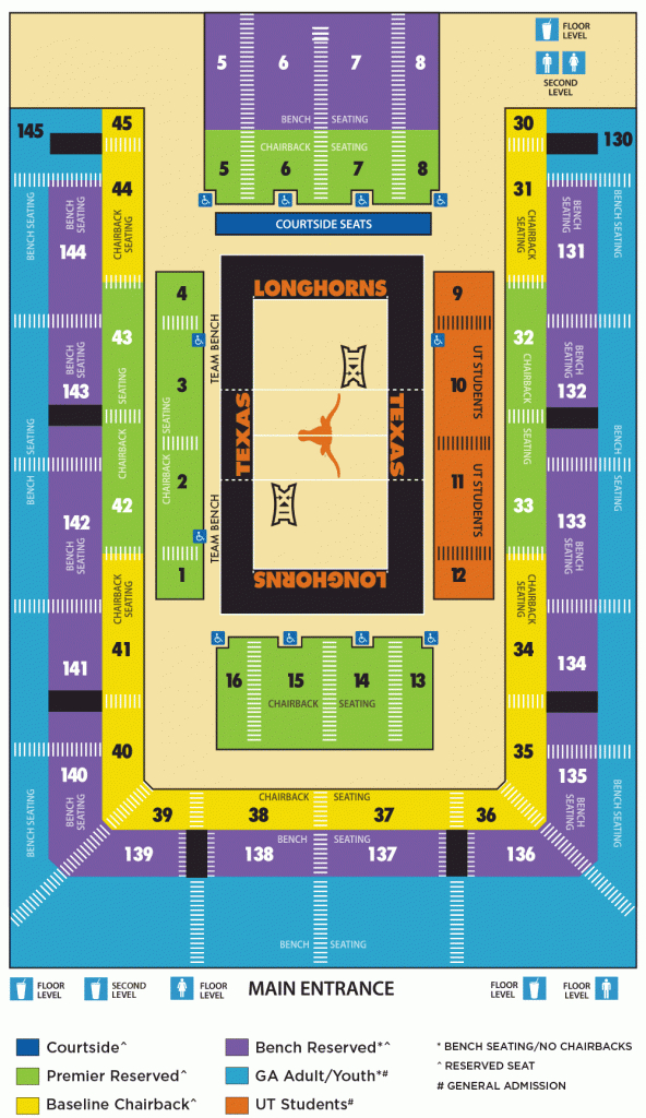 Seating Diagrams - University Of Texas Athletics - University Of Texas Stadium Map