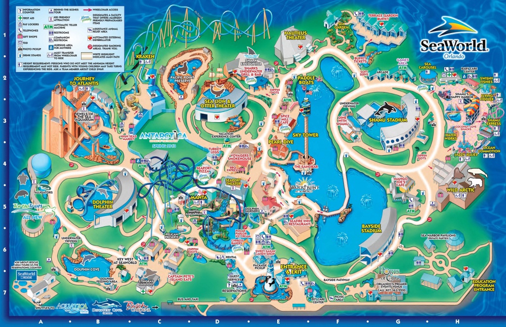 Seaworld Orlando Theme Park Map - Orlando Fl • Mappery | Aquariums - Seaworld Orlando Map 2017 Printable