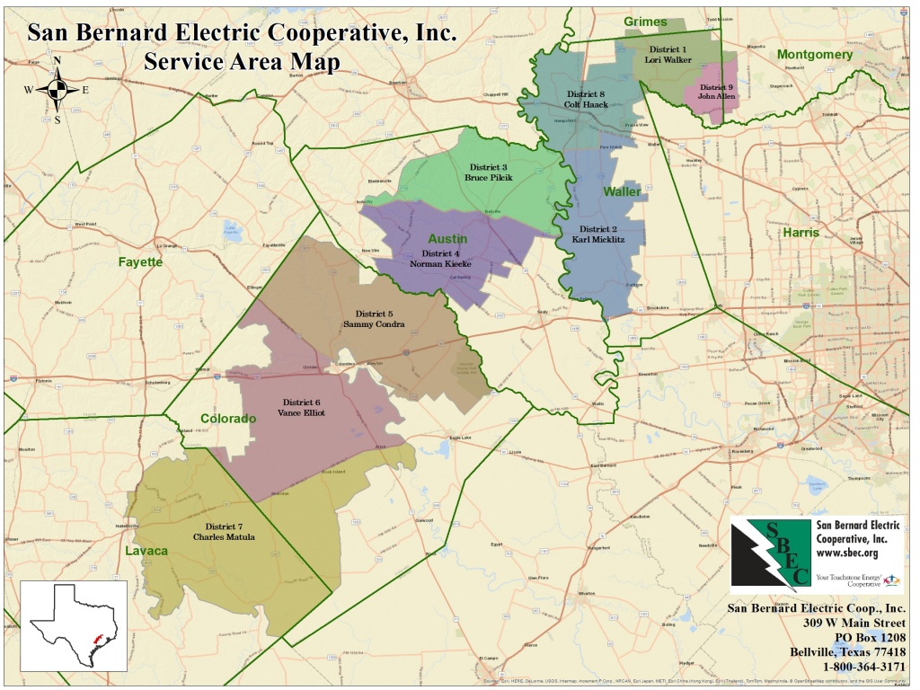 Service Territory Map | San Bernard Electric Cooperative - Texas Electric Cooperatives Map