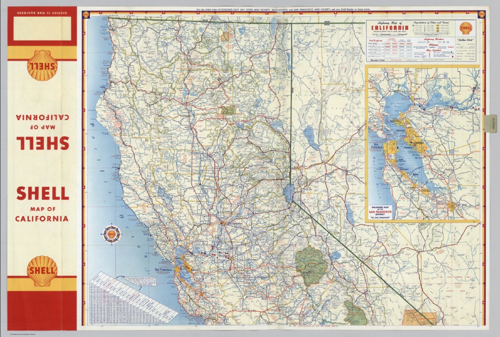Shell Highway Map Of California (Northern Portion). - David Rumsey - Detailed Map Of Northern California