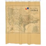 Shop Texas 1849 Map Shower Curtain   Beige   Free Shipping Today   Texas Map Shower Curtain