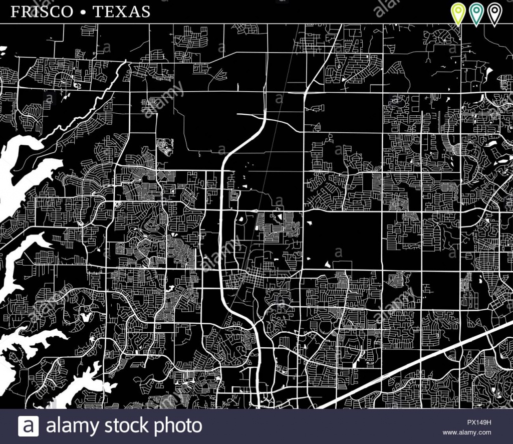 Simple Map Of Frisco, Texas, Usa. Black And White Version For - Map Of Texas Showing Frisco