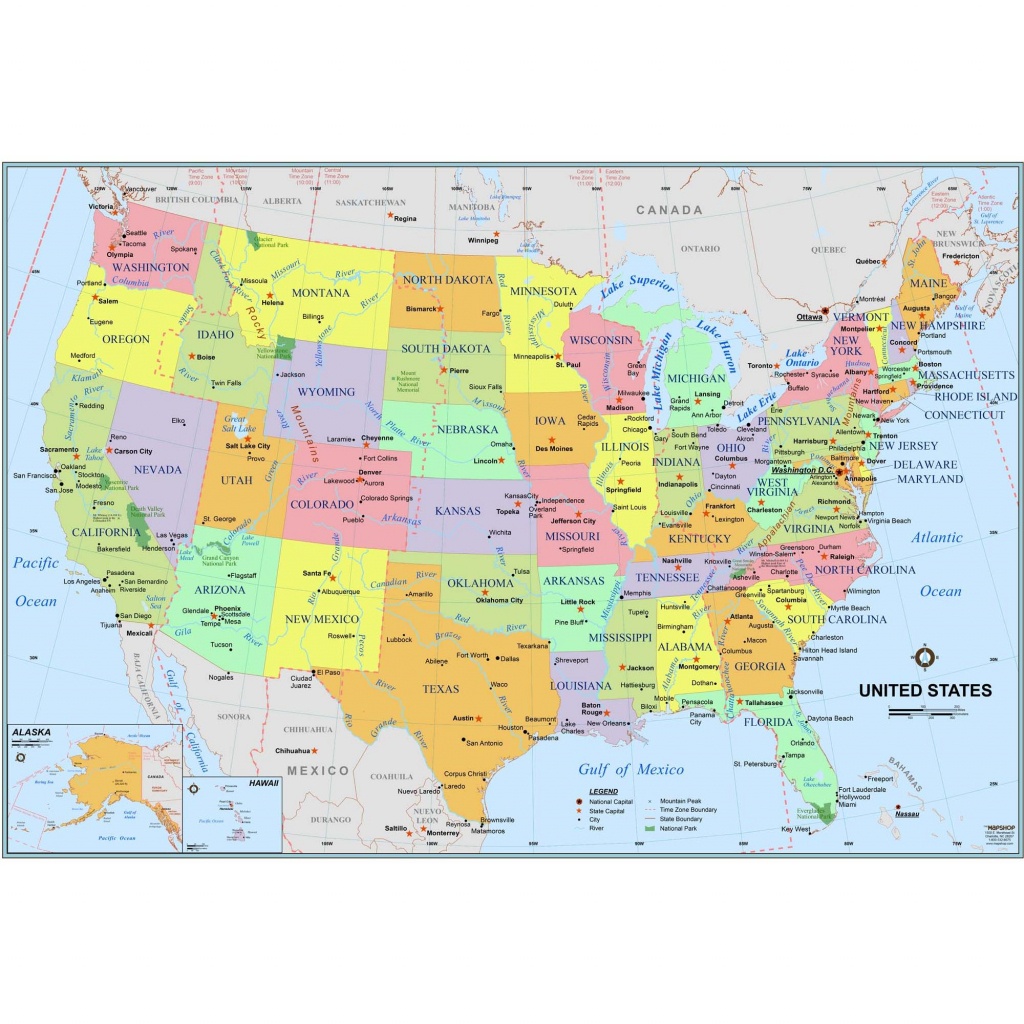 Simple United States Wall Map - The Map Shop - Printable Maps By Waterproofpaper Com