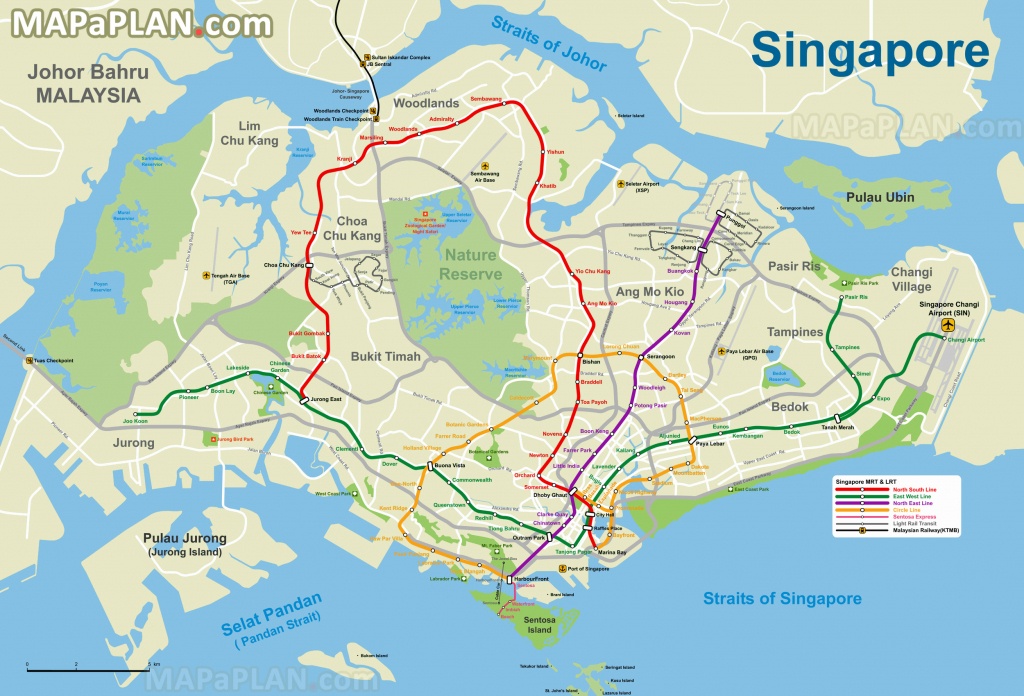 Singapore Maps - Top Tourist Attractions - Free, Printable City - Printable Map Of Singapore