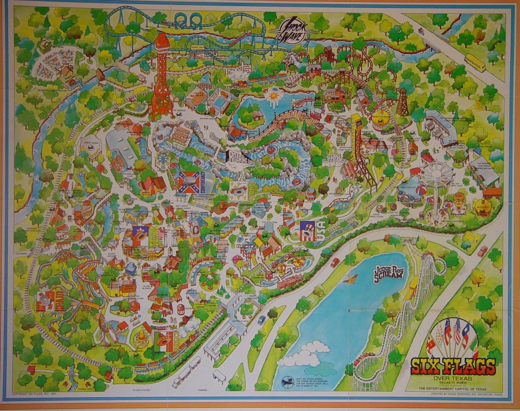 Six Flags Over Texas 1983 | A Demarcation Of Delineated Spatial - Six Flags Over Texas Map