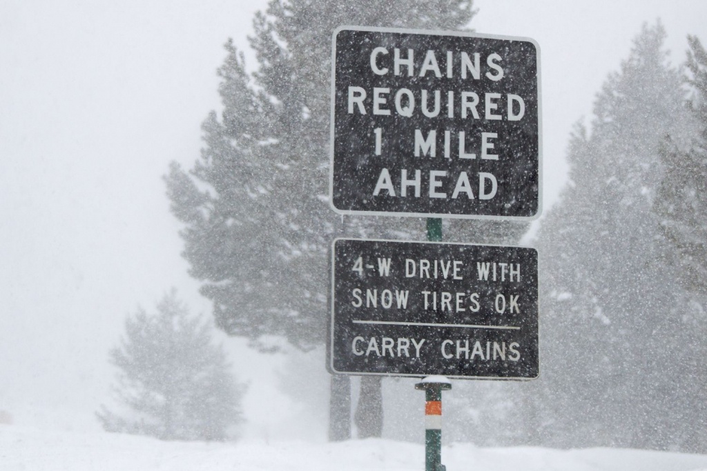 Snow Chains In California - California Chain Control Map