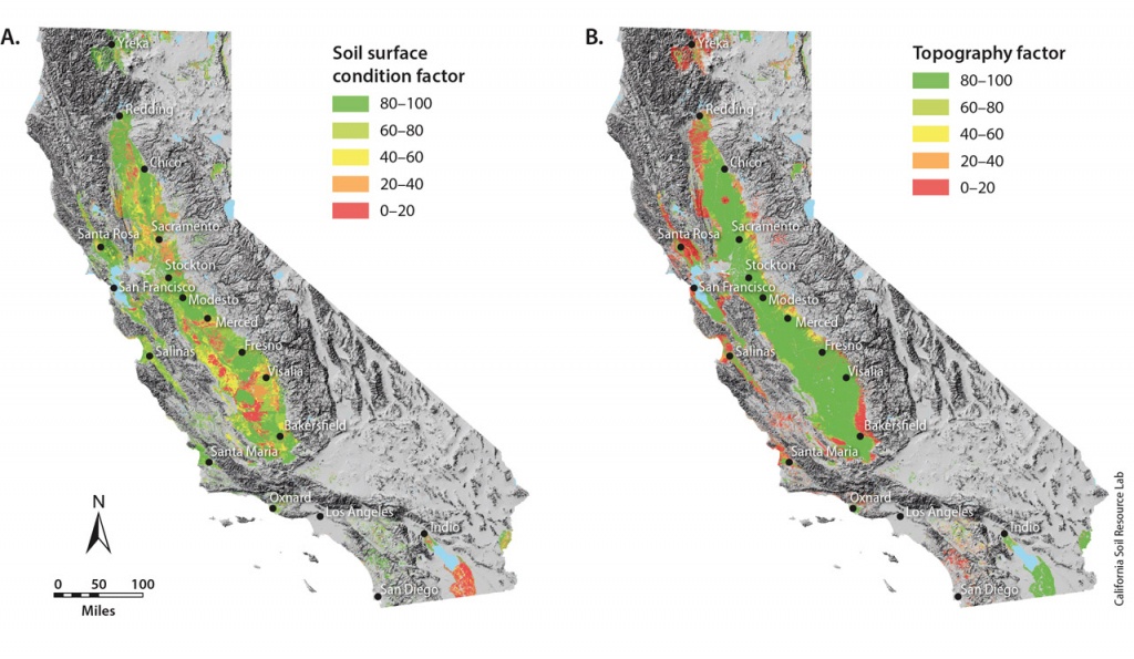 Soil Suitability Index Identifies Potential Areas For Groundwater - California Topo Map Index