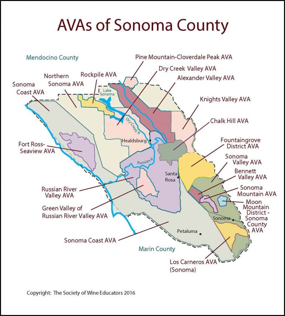 Sonoma – California – Swe Map 2017 – Wine, Wit, And Wisdom - Sonoma California Map