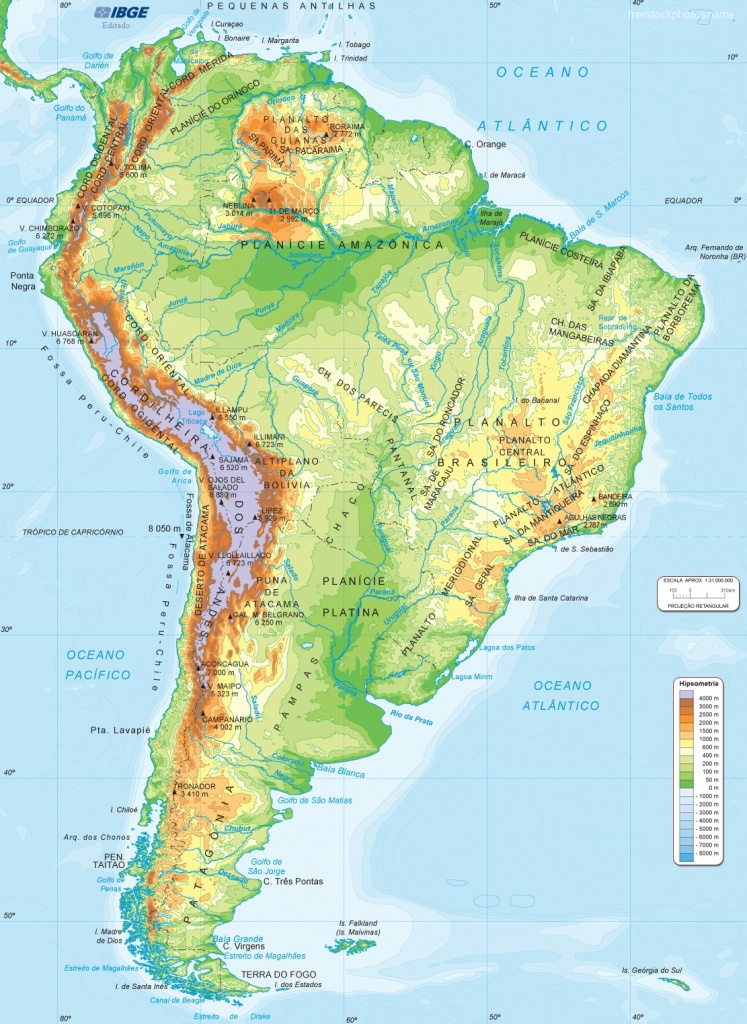 South America Map Physical - Lgq - South America Physical Map Printable