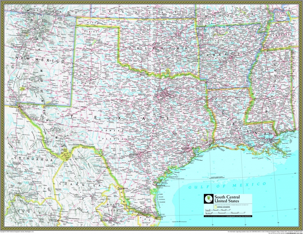 South Central United States Atlas Wall Map - Maps - Texas Atlas Map