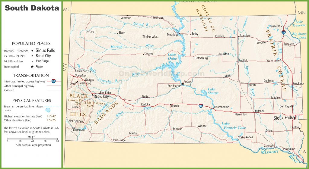 South Dakota Highway Map - Printable Map Of South Dakota | Printable Maps