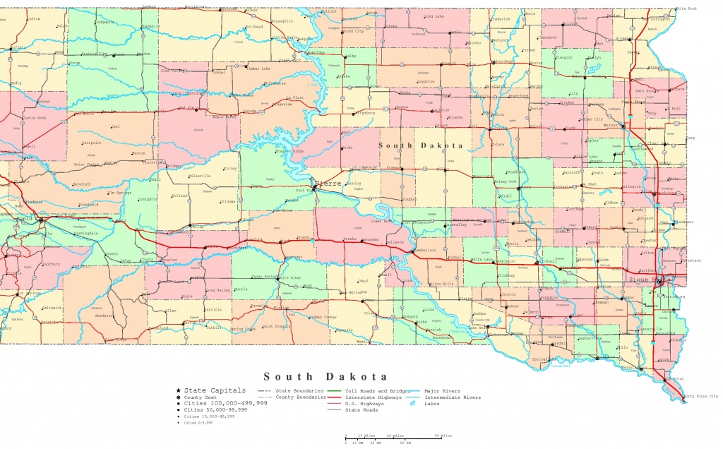 South Dakota Printable Map - Printable Map Of South Dakota