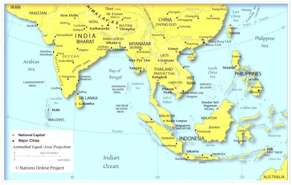 South East Asia Physical Map Quiz Freedomday Info Within Southeast