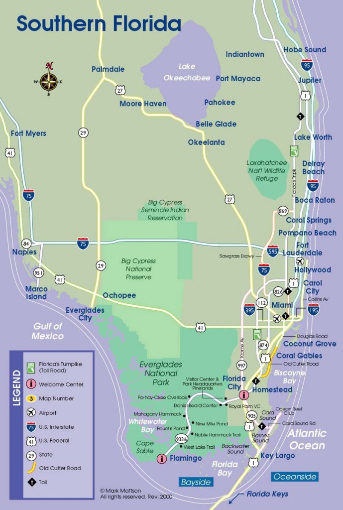 South Florida Map | Travel Maps | Florida Keys Map, South Florida - Florida Hot Springs Map