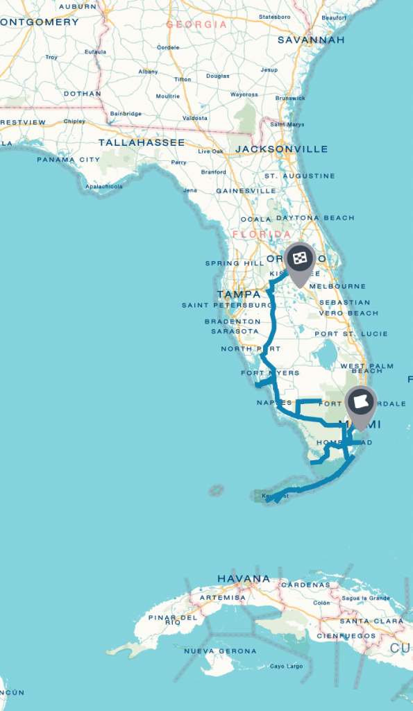 South Florida National Park Road Trip On | Florida | Florida - South Florida National Parks Map