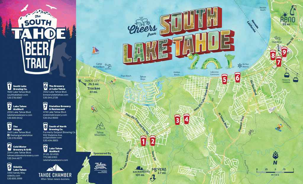 South Lake Tahoe Beer Trail | Craft Beer In Lake Tahoe | Tahoe South - California Brewery Map