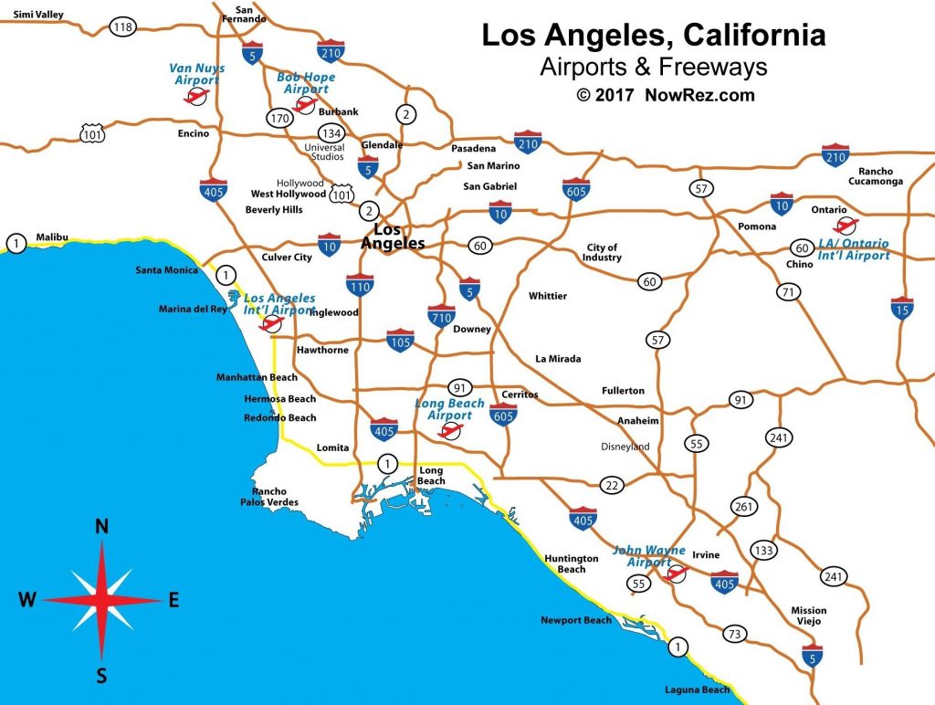 Southern California Airports Map Elegant Los Angeles Freeway Map For ...