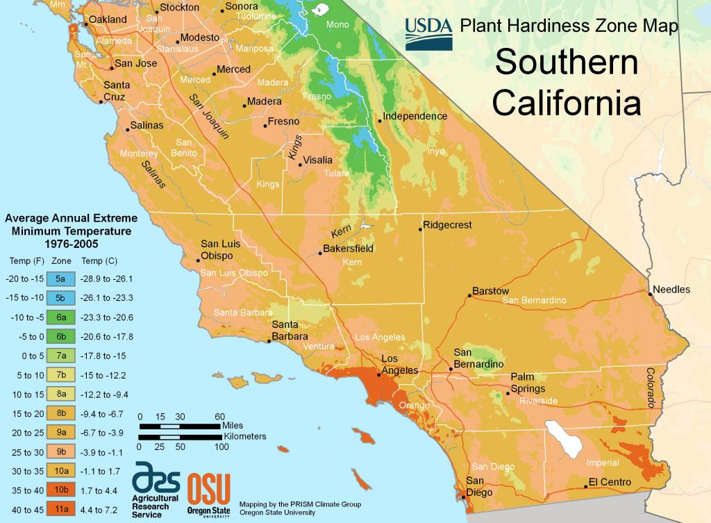 Southern California Plant Hardiness Growing Zones | Info On - Usda Hardiness Zone Map California