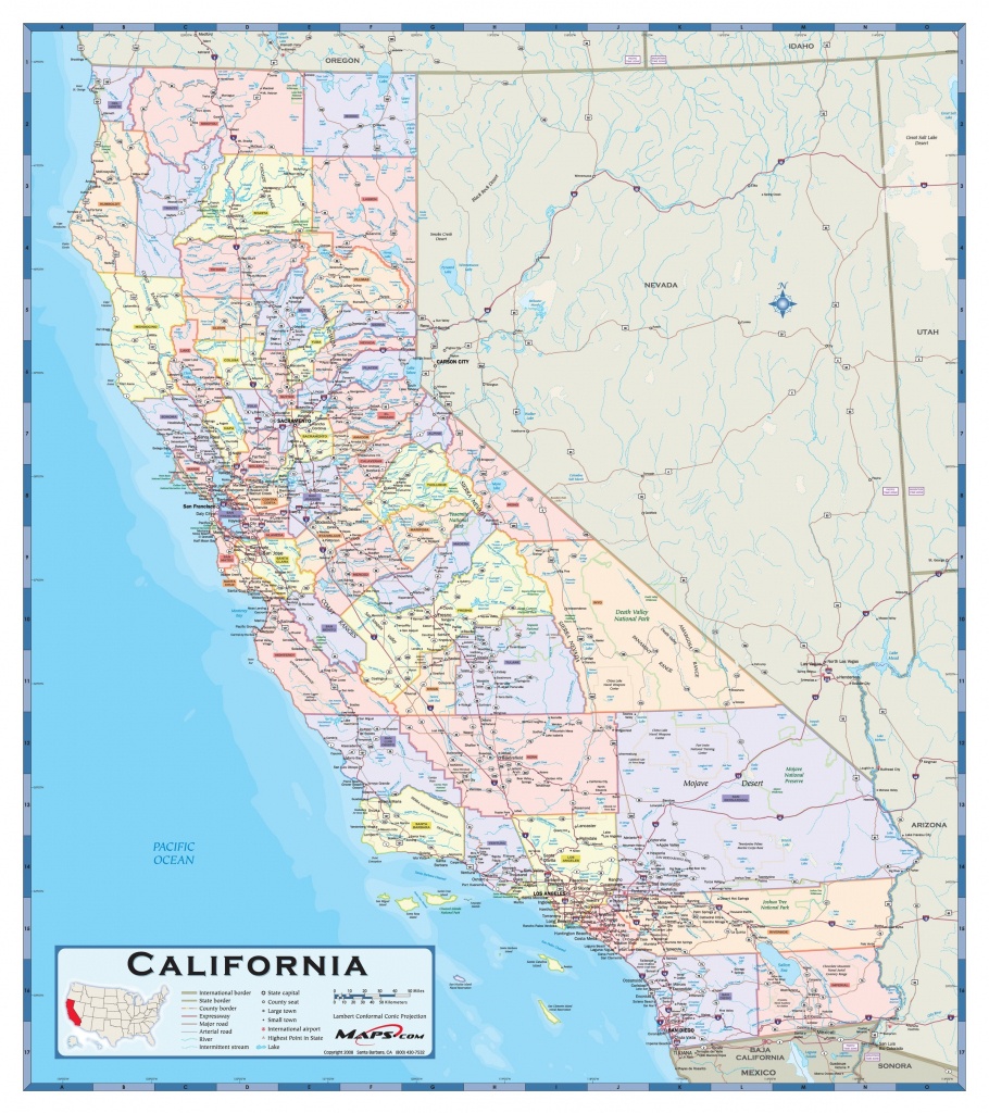 Southern California Wall Map | Sitedesignco - Southern California Wall Map