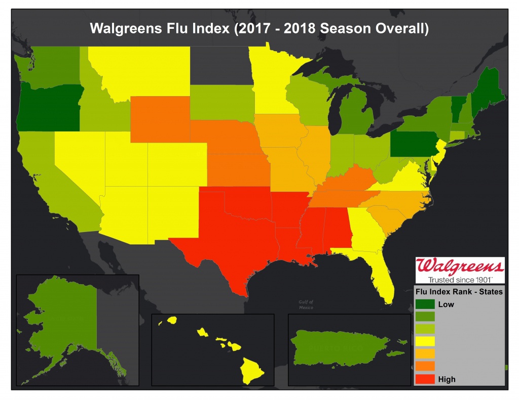 Southern States Top Walgreens Flu Index™ For Overall Flu Activity - Texas Flu Map 2017