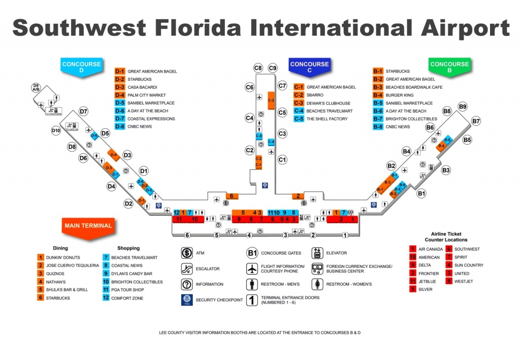 Southwest Florida International Airport Map - Florida Airports Map