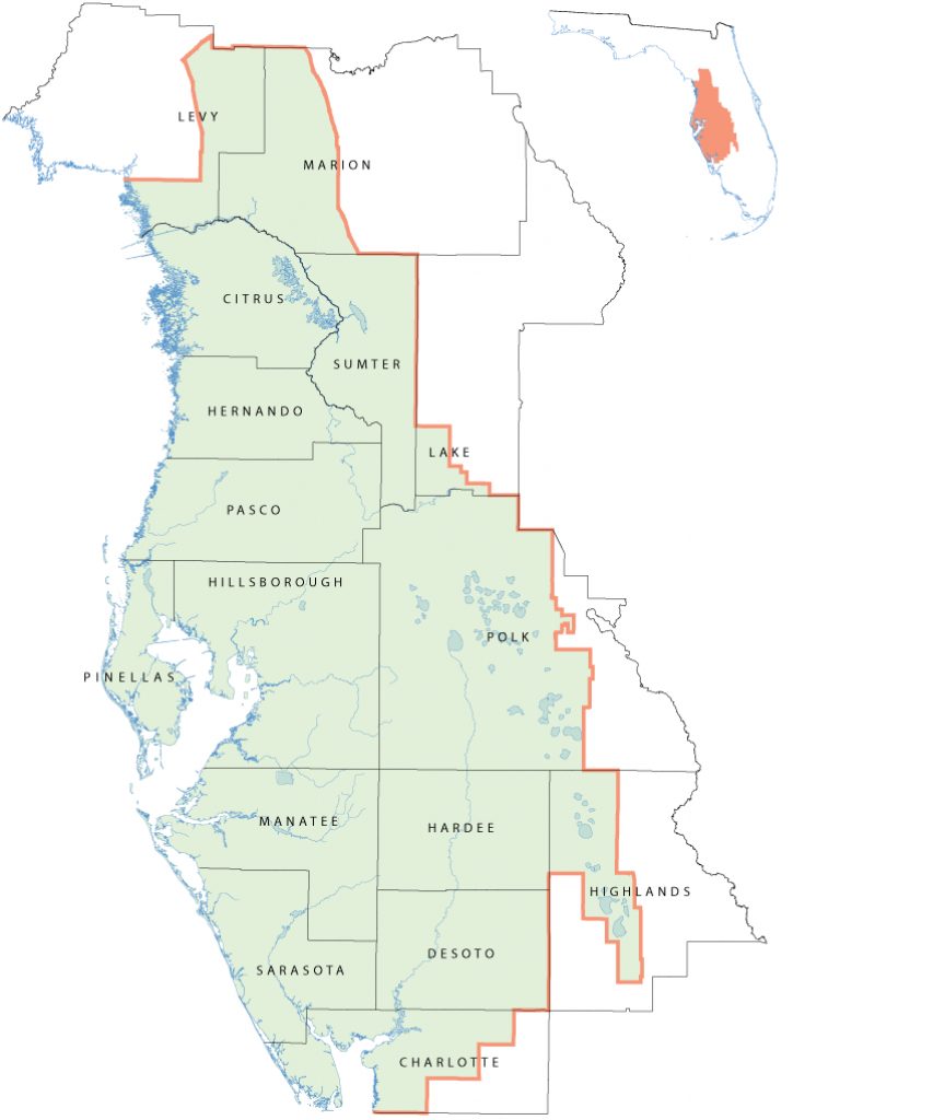 Southwest Florida Water Management - Southwest Florida Water Management District Wise Program Frla Northwest Florida Water Management District Map 853x1024 