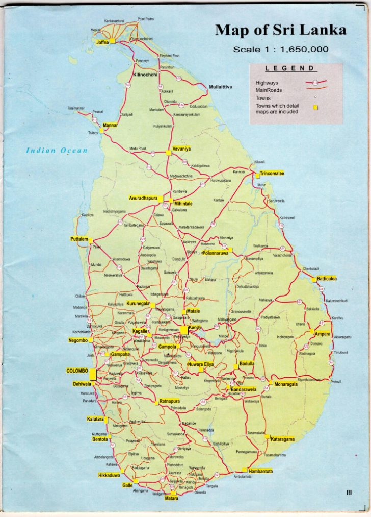 Printable Map Of Sri Lanka