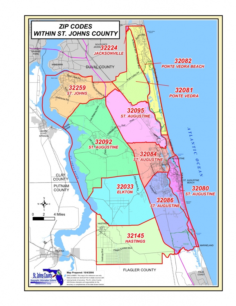St Augustine Zip Code Map | Woestenhoeve - St Augustine Florida Map