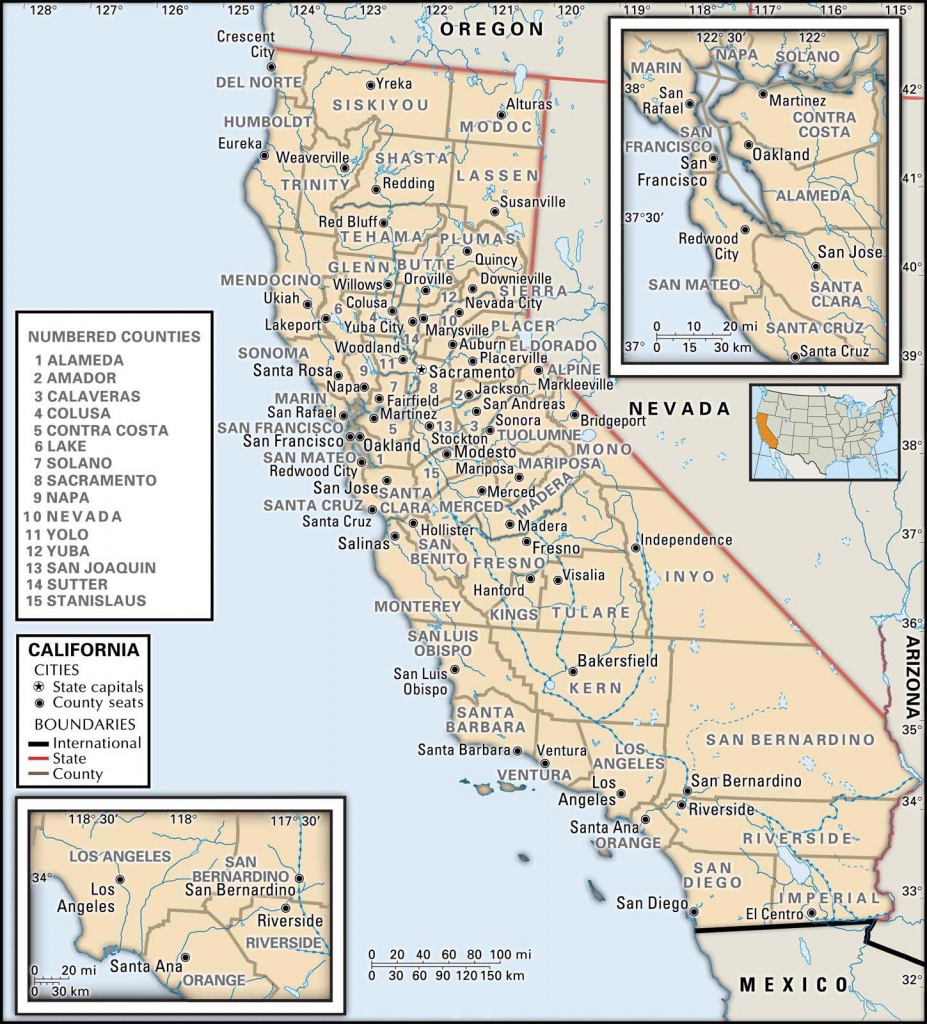 State And County Maps Of California - California County Map With Cities