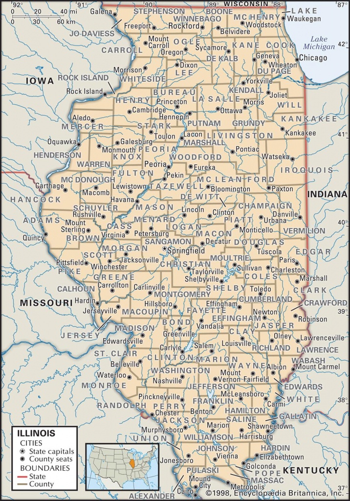 State And County Maps Of Illinois - Printable Map Of Illinois