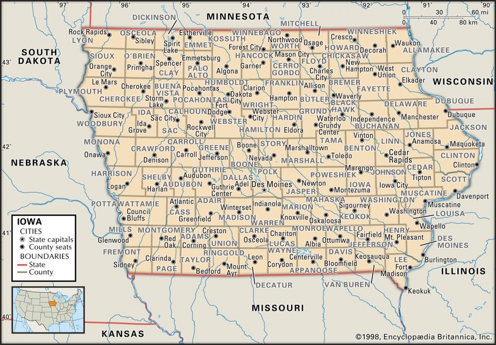 State And County Maps Of Iowa - Printable Iowa Road Map