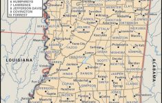 State And County Maps Of Mississippi - Printable Map Of Mississippi