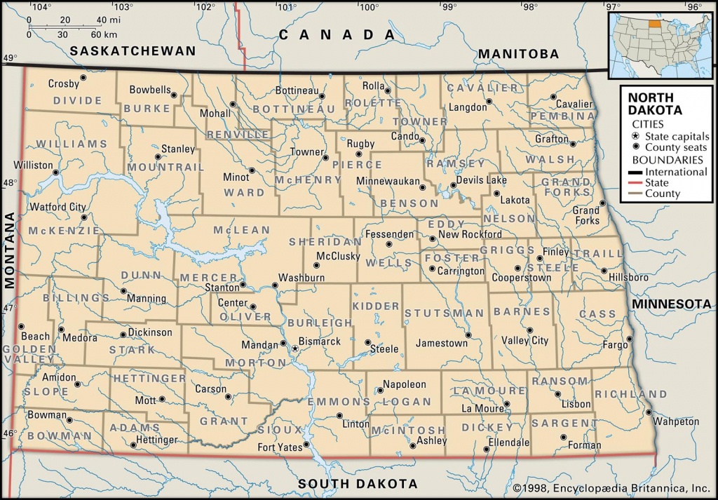 State And County Maps Of North Dakota - Printable Map Of North Dakota