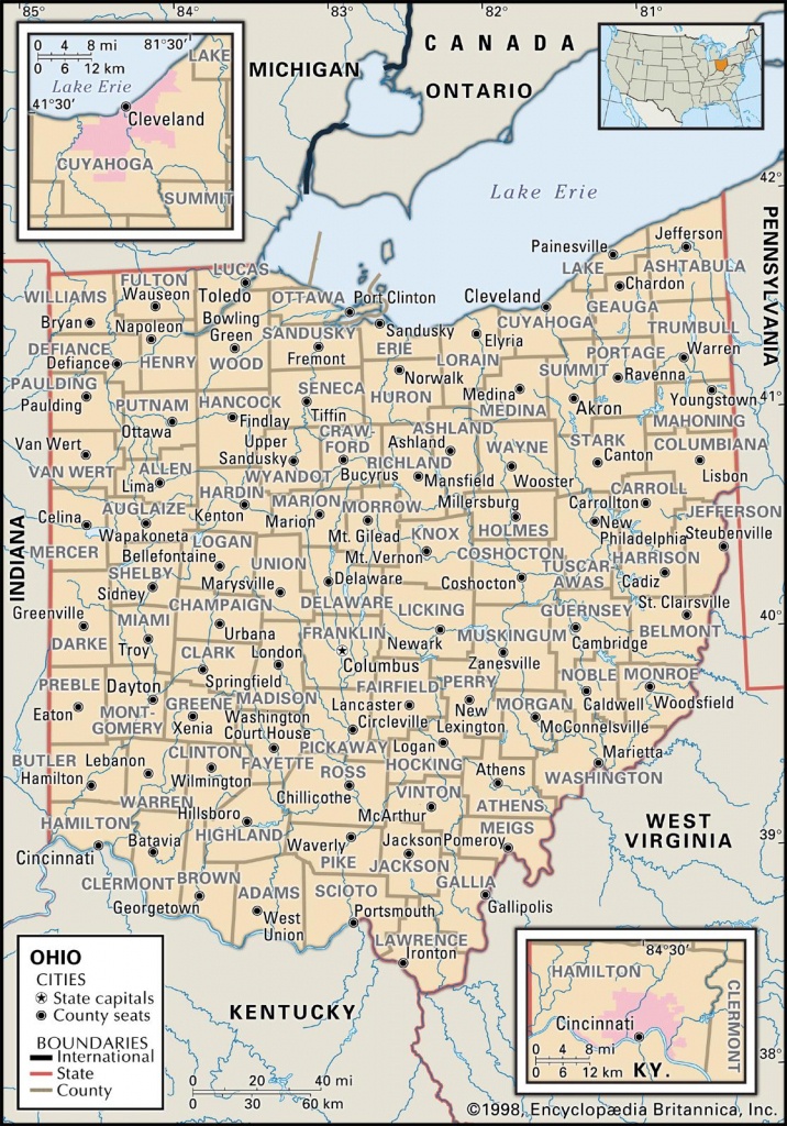 State And County Maps Of Ohio - Printable Map Of Ohio