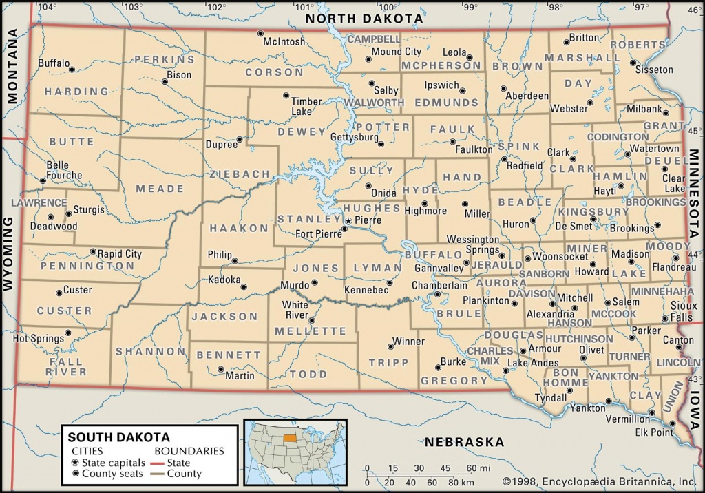 State And County Maps Of South Dakota - Printable Map Of South Dakota