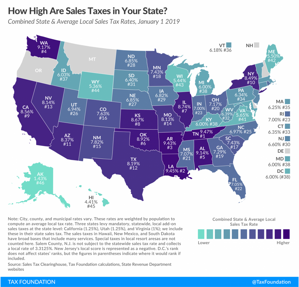 State And Local Sales Tax Rates, 2019 | Tax Foundation - California Sales Tax Map