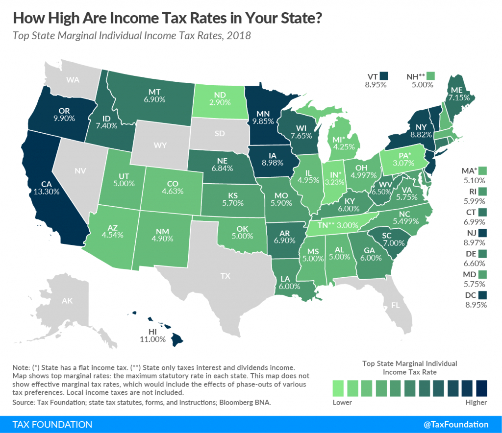 State Individual Income Tax Rates And Brackets For 2018 | Tax Foundation - California Sales Tax Map