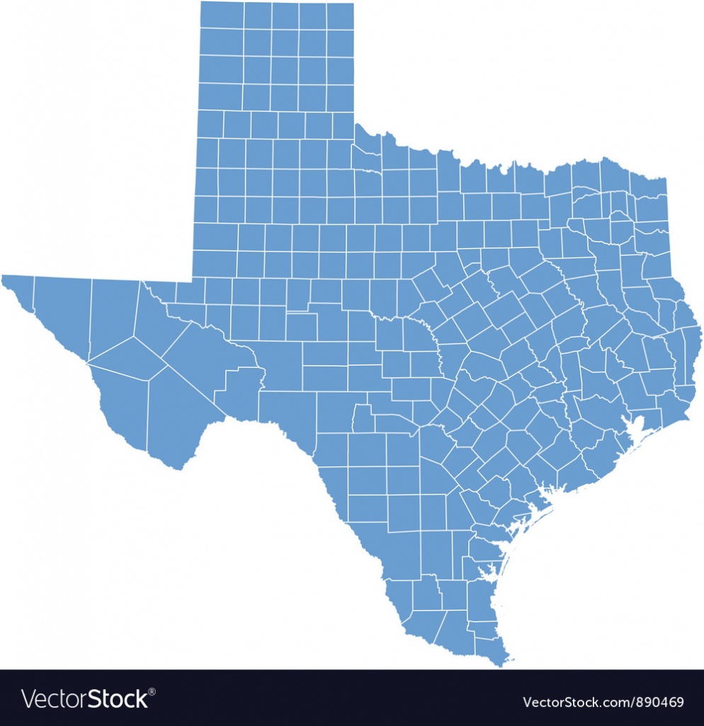 State Map Of Texascounties Royalty Free Vector Image - Texas Map Vector Free