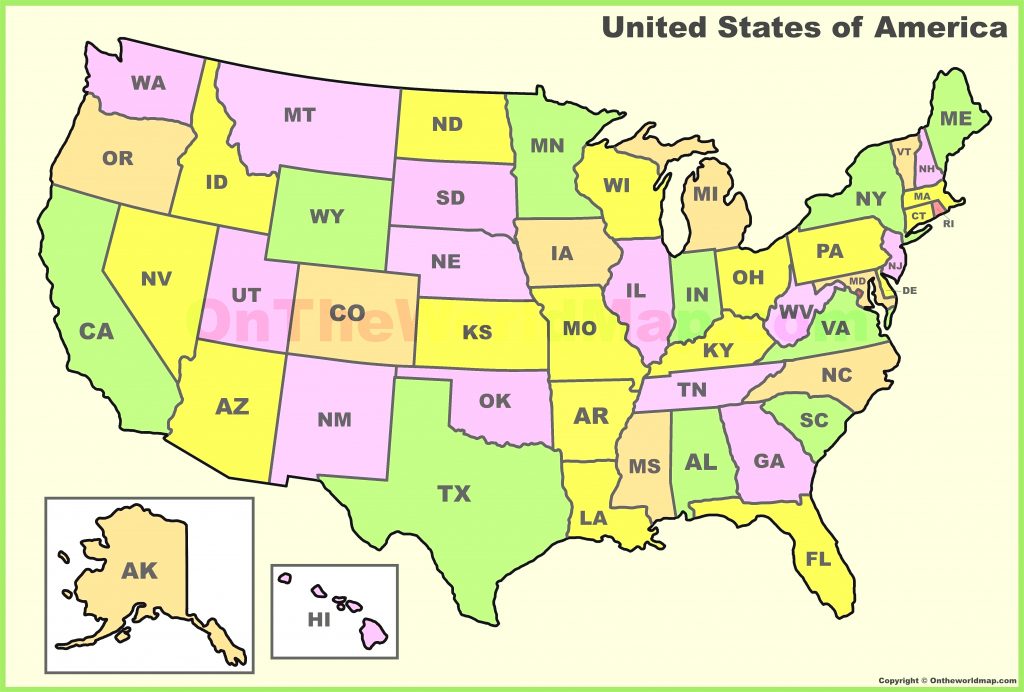 States And Abbreviations Map And Travel Information Download Free